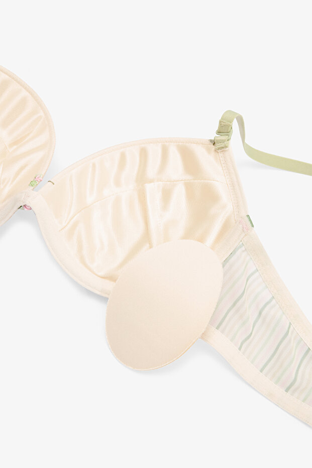 Broderie Wow Push Up Ekru Sütyen - 5