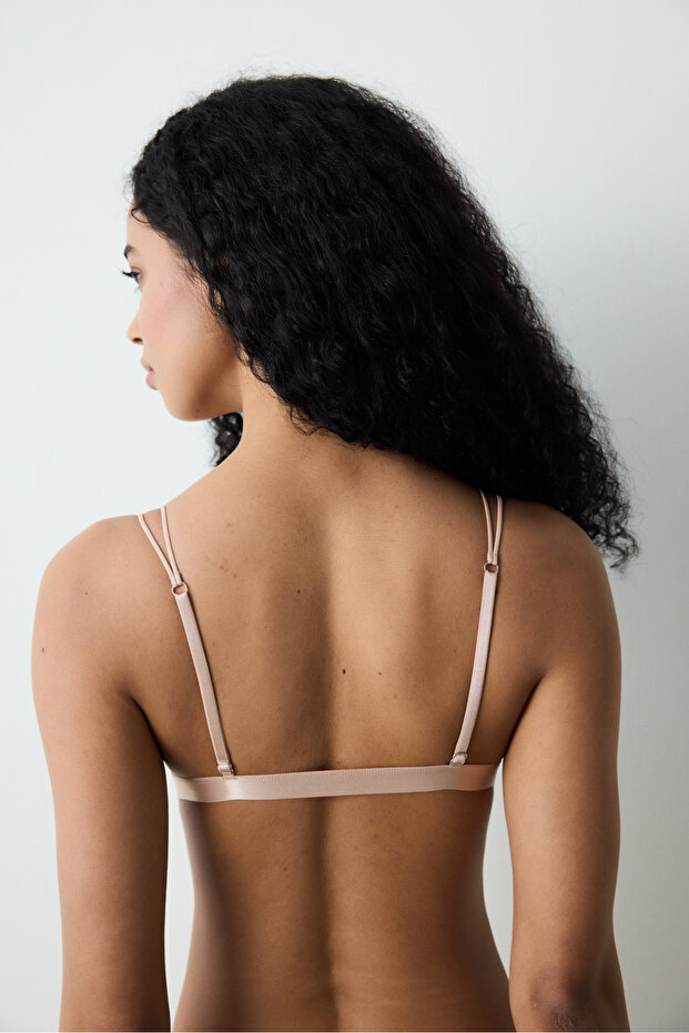 Micro Lace Triangle Bej Sütyen - 6