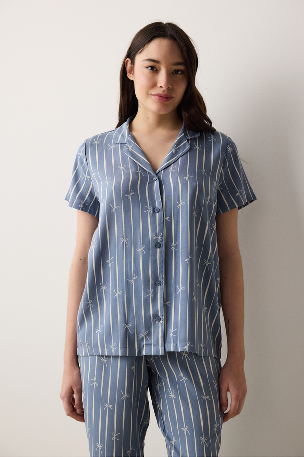 Freya Gömlek Pantolon Gri Pijama Takımı - 2