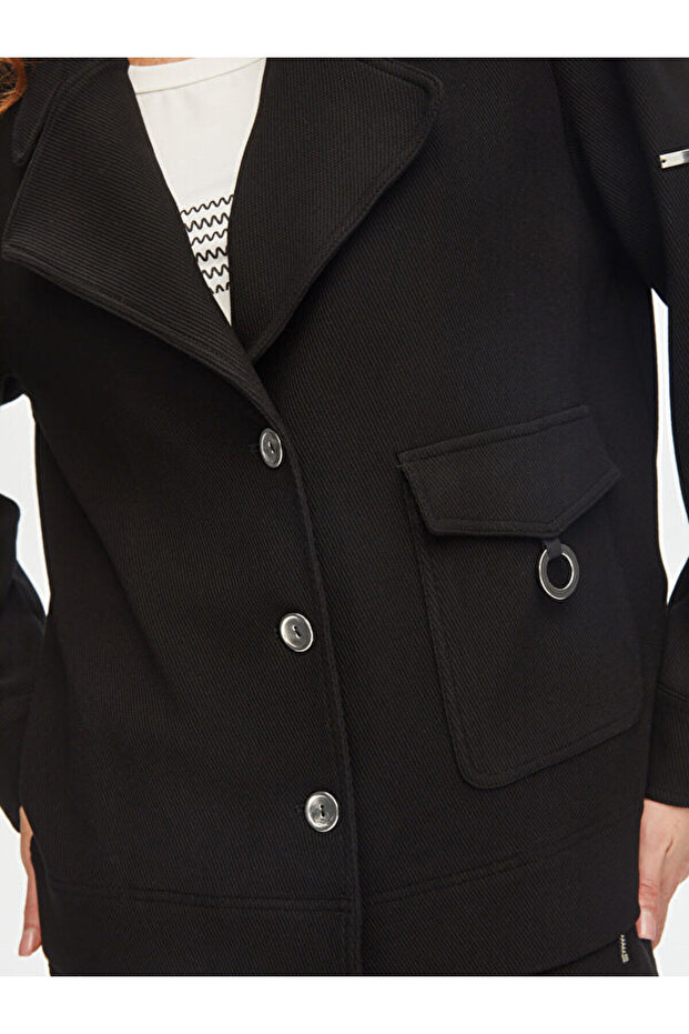 Relax Diagonal Dokulu Örme Ceket 69751 - 6