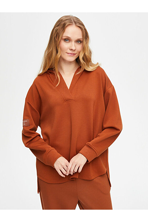 Kapüşonlu Modallı Sweatshirt 69508 - 3