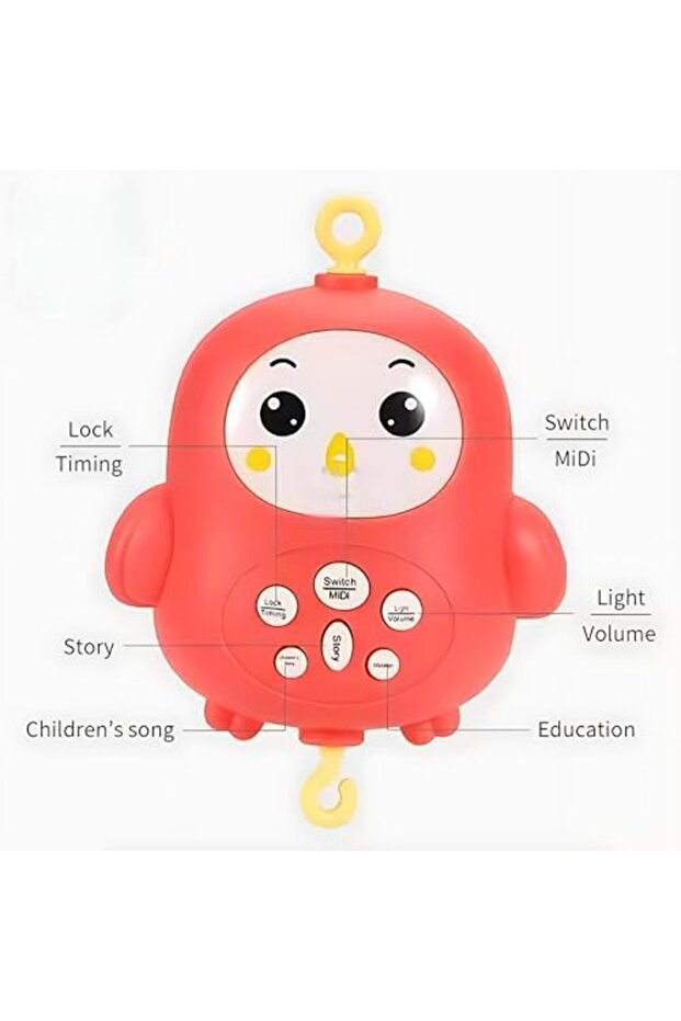 Baby Crib Mobile with Music & Remote – 360° Rotating Hanging Rattle Toy Set for Newborns, - 5