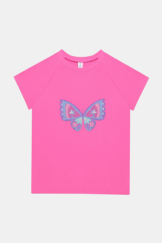 Girl's Butterfly Pink UV Swimmer Top