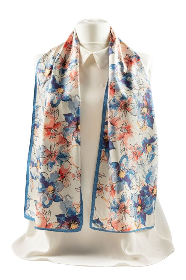 Çiçek Desenli Fular - 5