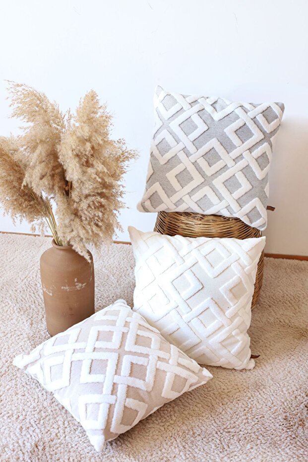 Bohemian Special Design Punch Punch Pattern Decorative Rectangular Throw Pillow Case Mila Beige - 6