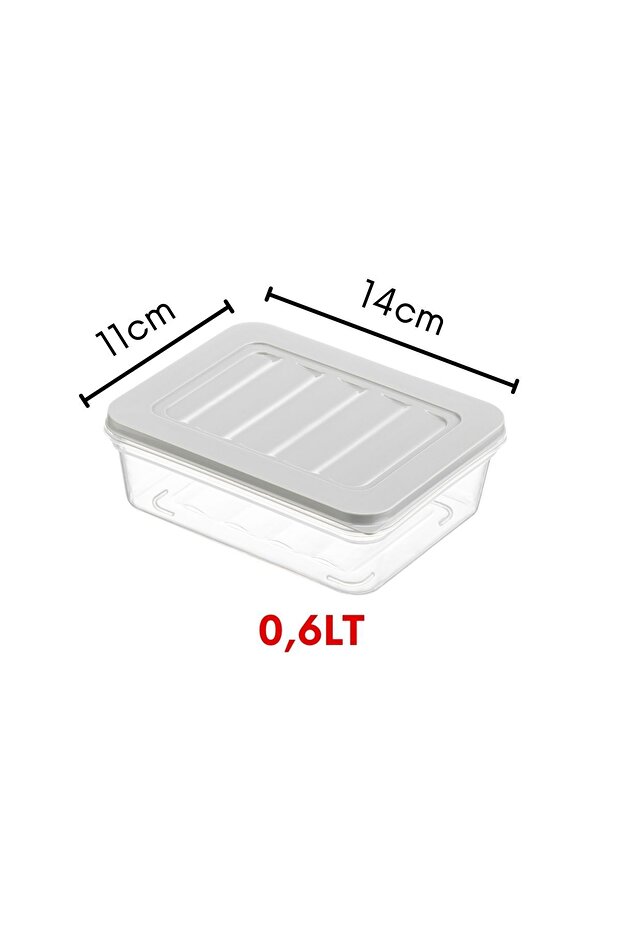 Freshbox Set of 6 - Storage Container Suitable for Microwave and Diffuser, 3 Cream - 6