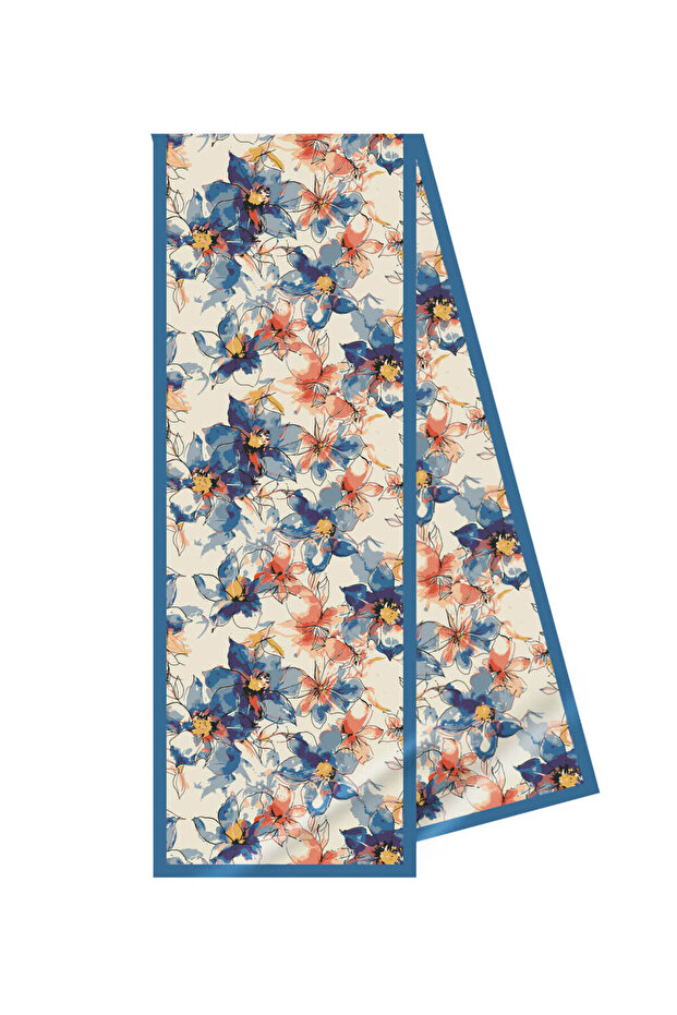 Çiçek Desenli Fular - 2