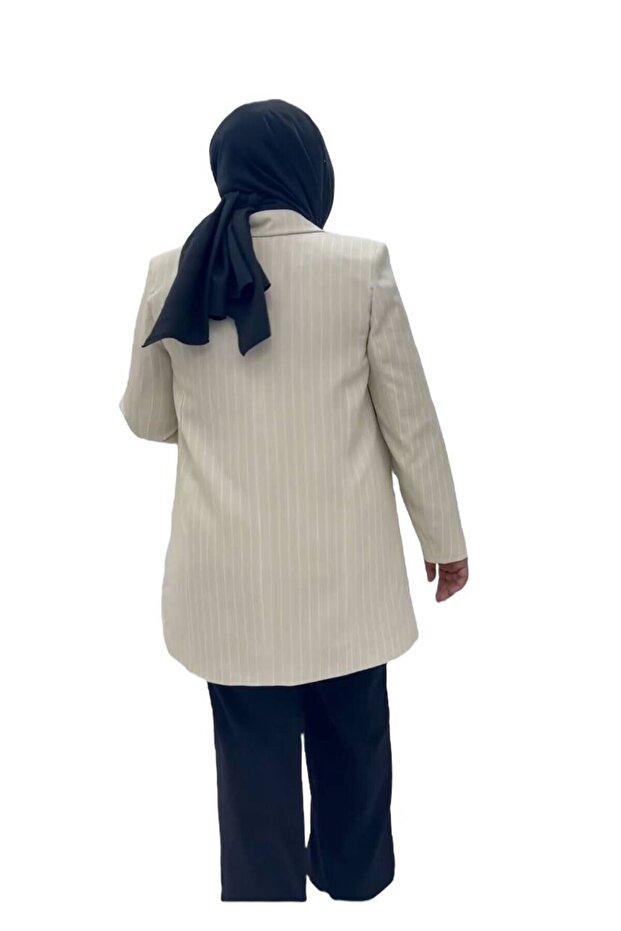Large Size Striped Jacket - 3