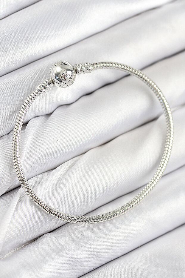 Brass Charm Topcuk Model Silver Color Women's Bracelet -