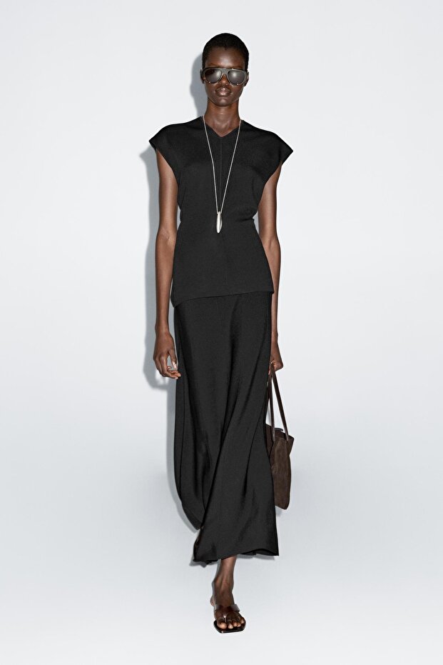 V yaka triko bluz - 2