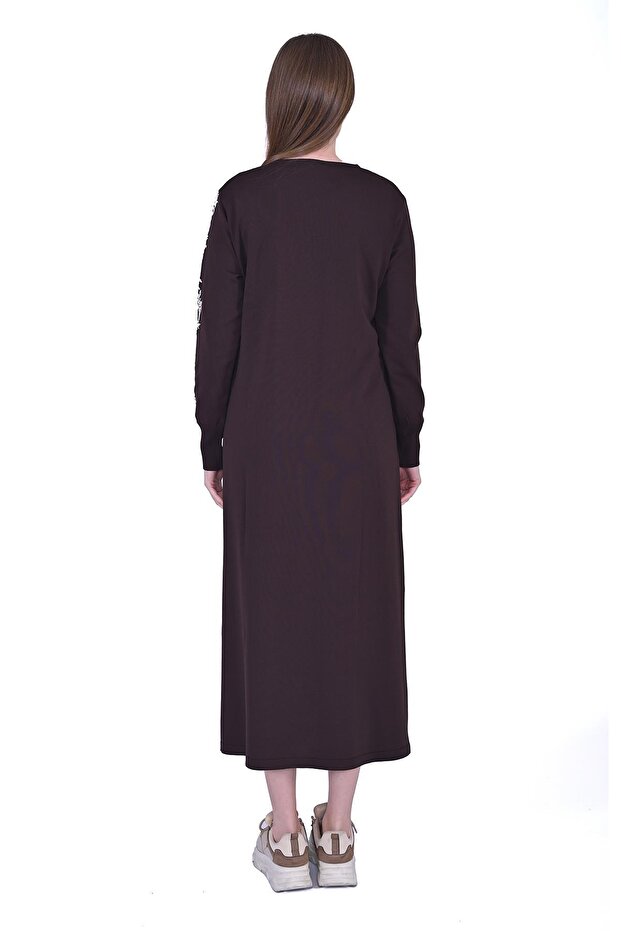 Güldalı Triko Elbise KAHVE-BEJ - 3