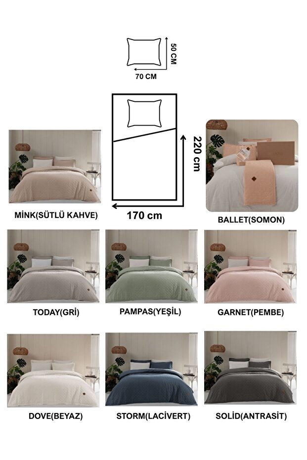 %100 Pamuk Tek Kişilik Yatak örtüsü - 5