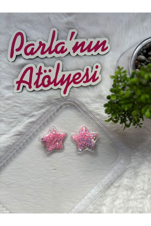 Set of 2 Pink Dancing Star Girls' Hair Clips