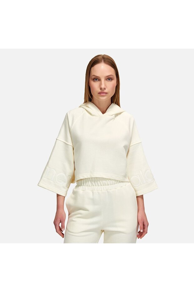 WNH1425 Beyaz Kadın Sweatshirt - 6