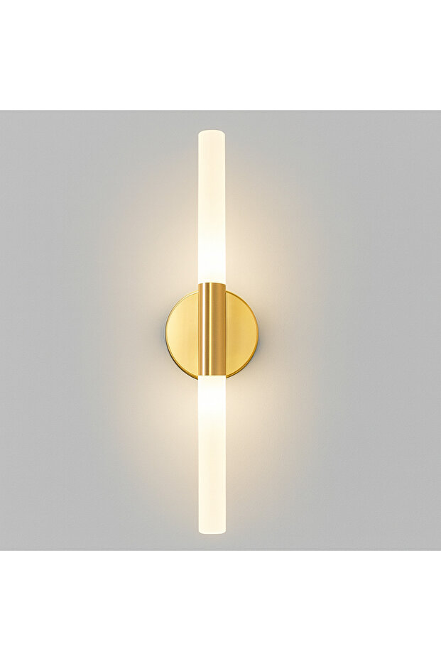 Gold Kaplama Çubuk Led Aplik Şarjlı Dekoratif Duvar Lambası (3000K Gün Işığı) - 1