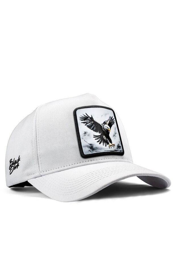 White Baseball Cap with Eagle Logo - 1