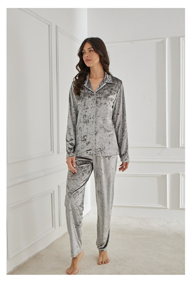 jan jan Kadife Pijama Takımı - 1