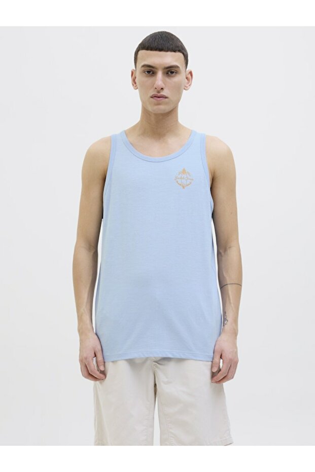 Erkek Mavi Jjone Color Summer Tanktop Sl Atlet 12269423-Chambrayb - 1
