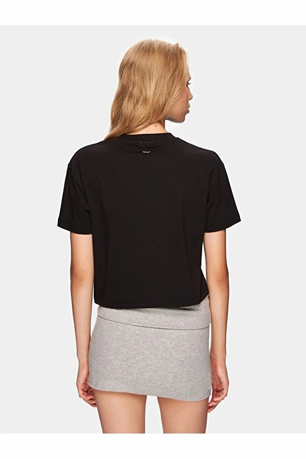 Crop Siyah T-shırt - 3