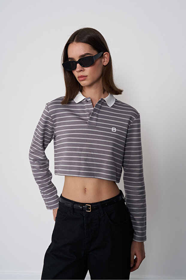 Long Sleeve Polo Neck Blouse - 2
