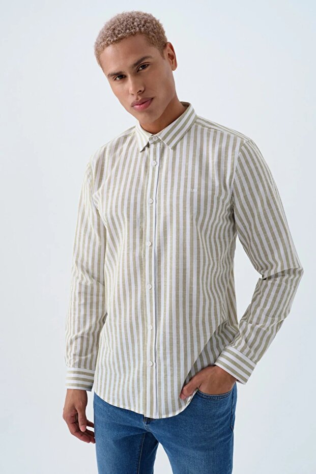 Men's Khaki Lf 2039474 Khaki m Shg Shirt Lf2039474-Khaki