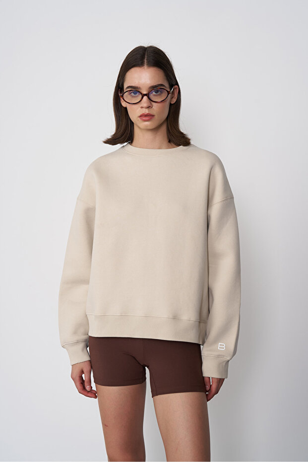Oversize Kısa Sweatshirt - 2