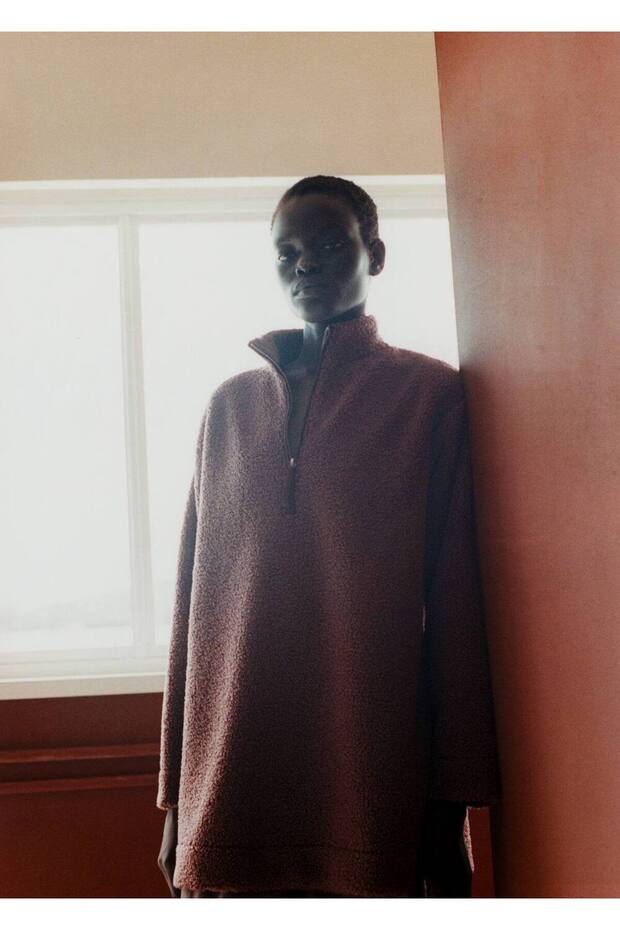 Kürklü fermuarlı sweatshirt - 6