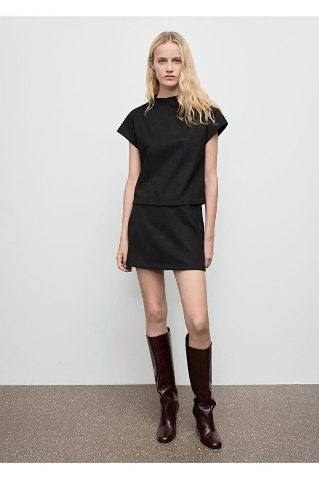 Deri görünümlü tişört - 2