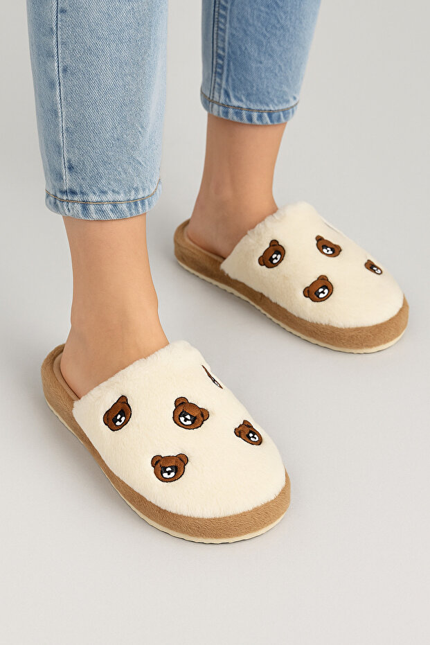 Tedy Teddy Bear vyšívané nadýchané domácí pantofle Pantofle pro věno protiskluzová podrážka STC1146 - 3