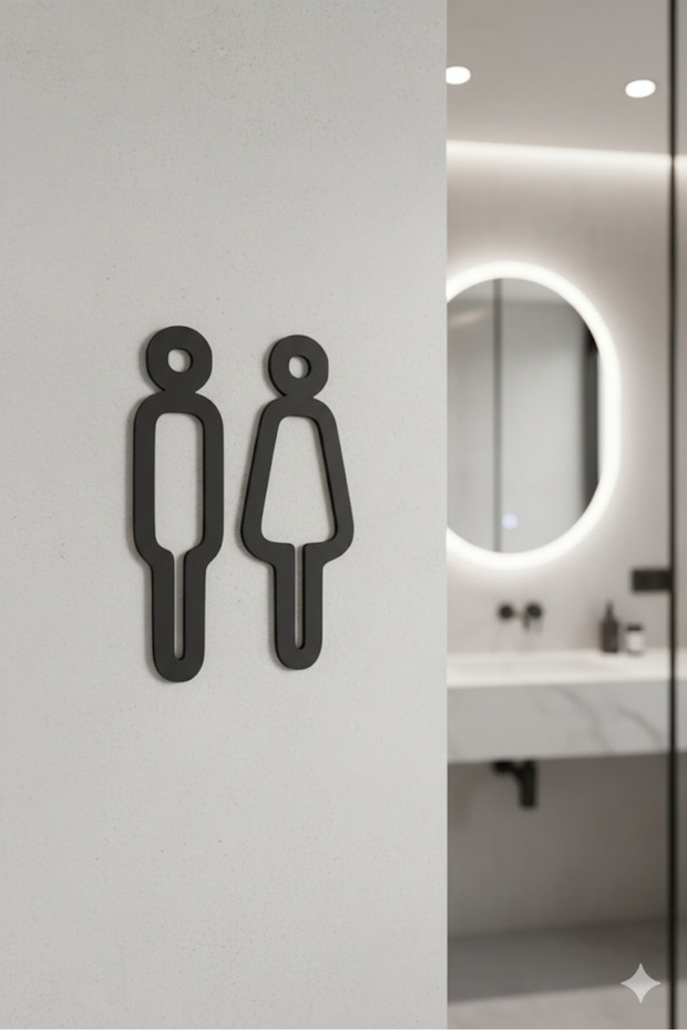 WC Tabelası, Tuvalet Levhası, Kadın Erkek Tabela - 1