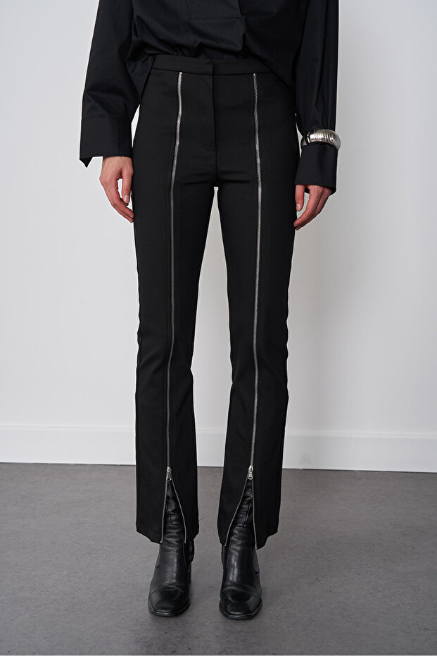 Fermuar Detaylı Pantolon - 2