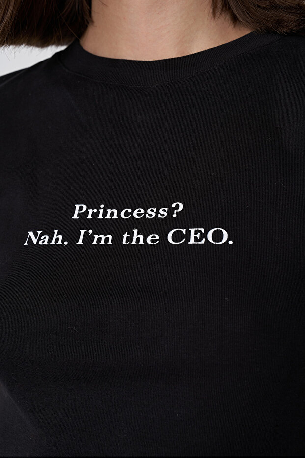 Baskılı Crop Tshirt - 1