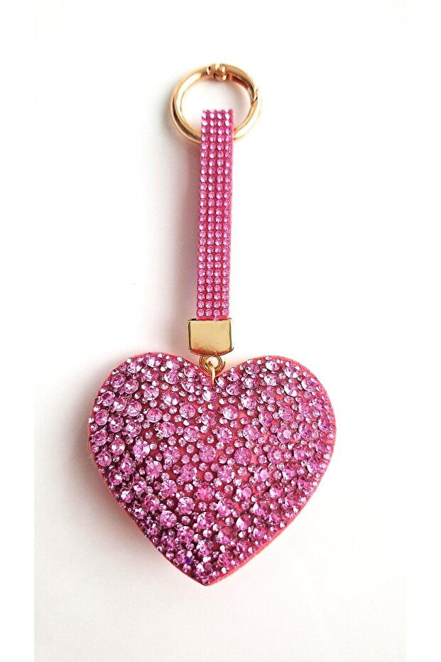 Gift Zircon Stone Candy Pink Keychain