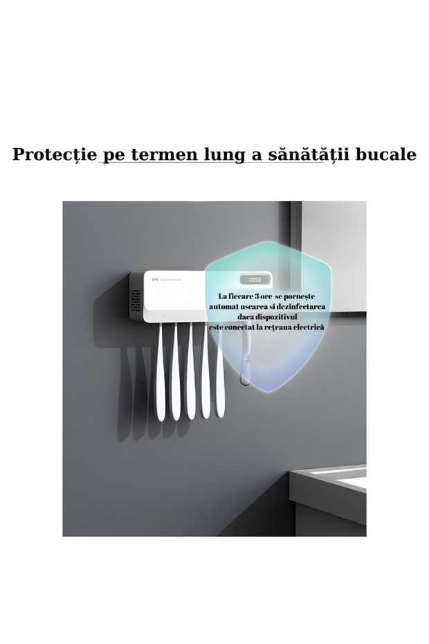 Toothbrush Holder with UV Technology, Quick Drying and Automatic Sanitization - 3