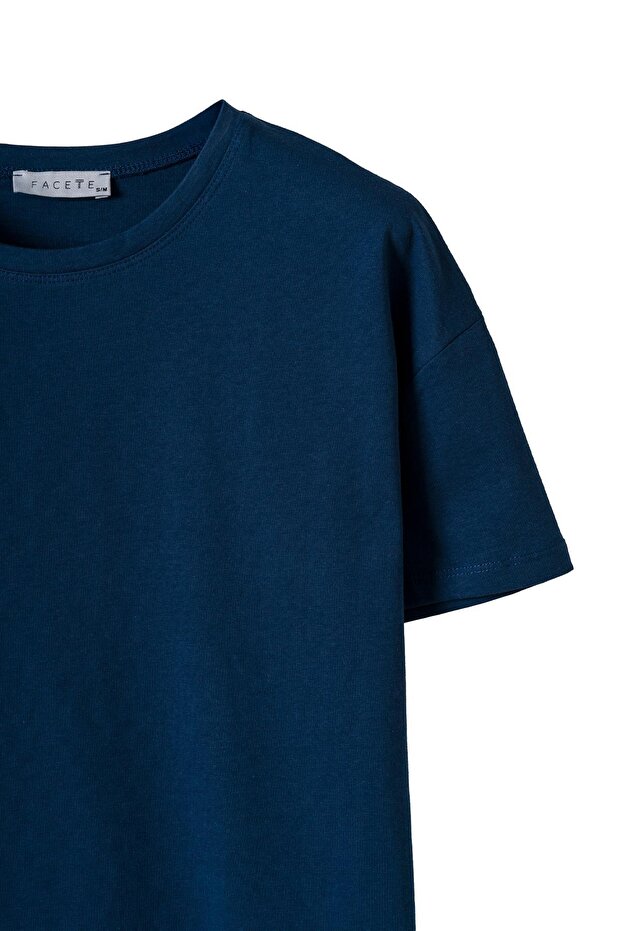 Kadın Lacivert Basic Kısa Kol Tişört - 2