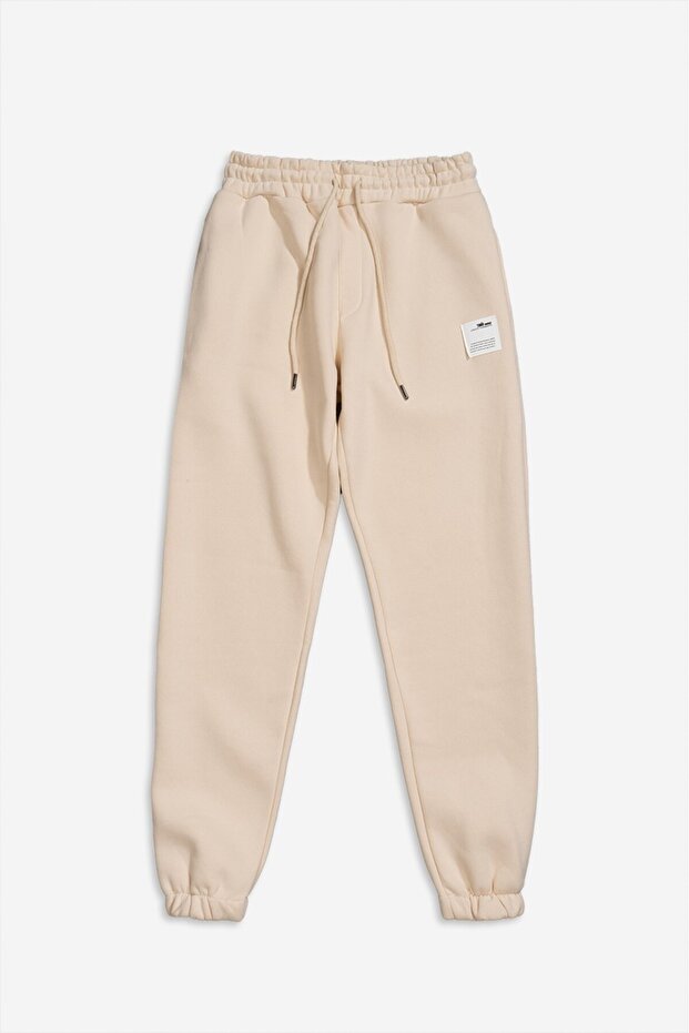 Bej Basic Erkek Jogger Eşofman Altı - 1