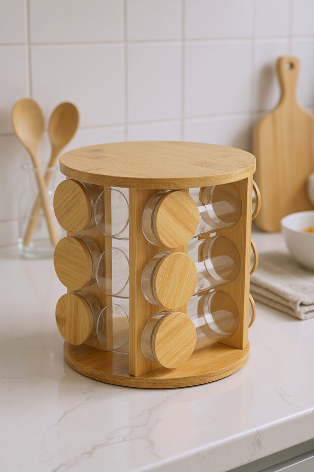 مجموعة أثينا المكونة من 12 وعاء توابل دوارة - 5