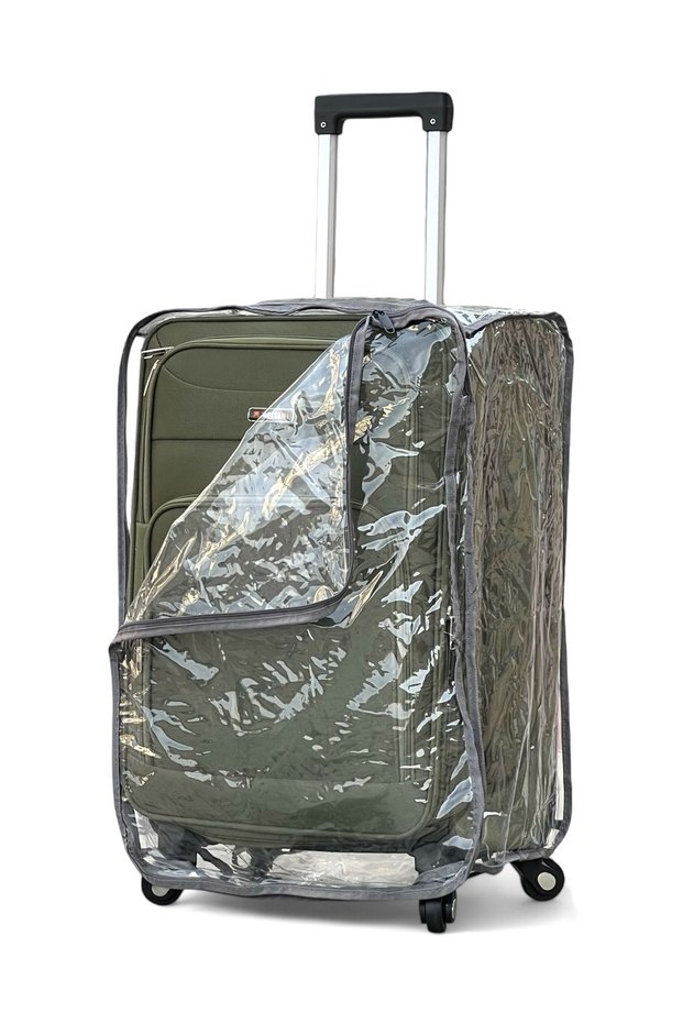 Soft Material 24 Inch (20-25kg) Green Luggage With Cover, Ultra Lightweight Spinner Wheels