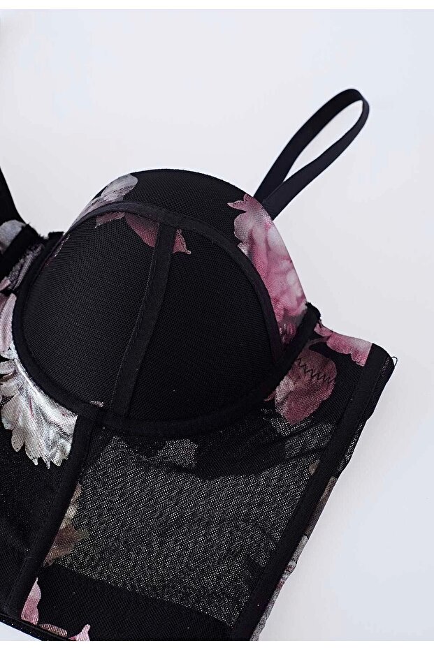 Çiçek Desen Büstiyer - 4