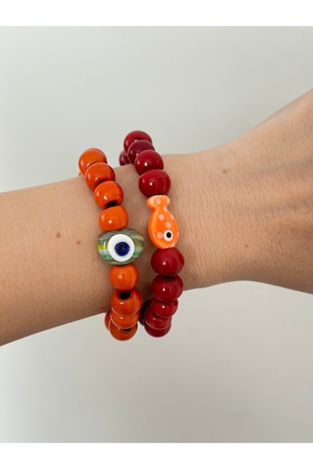 Glass Basement Bead Double Bracelet