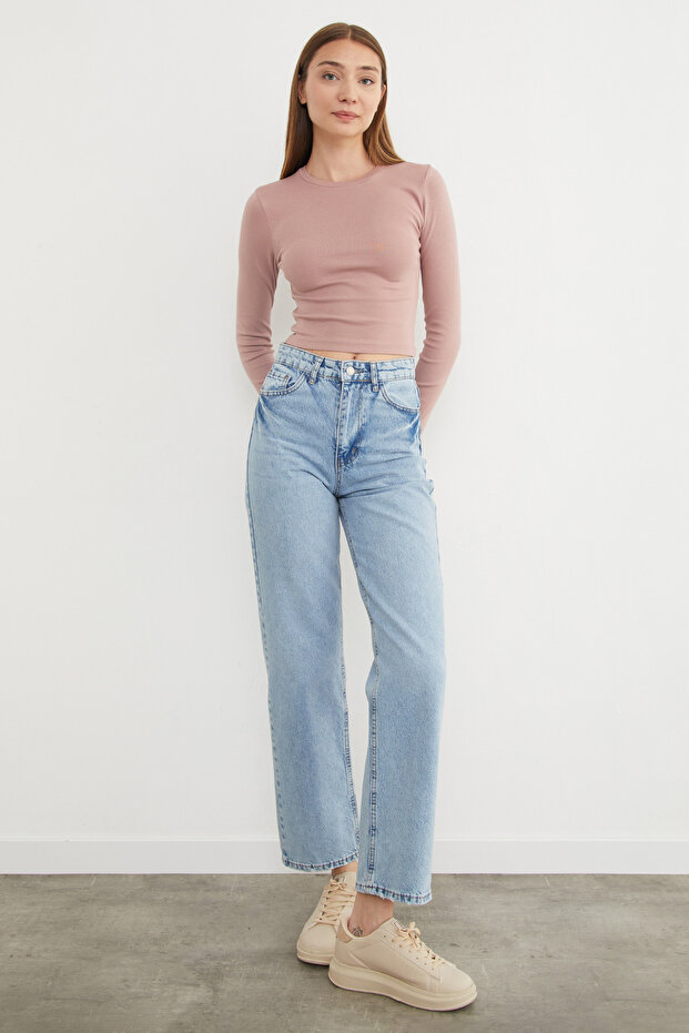 Body Crop Basic Crew cu mânecă lungă - 4