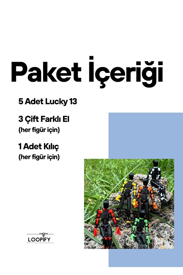 Lucky 13 Aksiyon Figürü Robot Oyuncak 13cm 5'li Set - 2