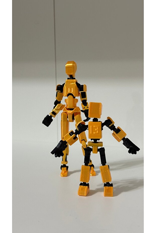 Lucky 13 Mini 13 Aksiyon Figürü Robot Oyuncak 2'li Altın Set - 4