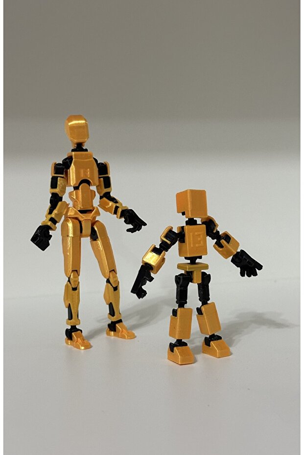 Lucky 13 Mini 13 Aksiyon Figürü Robot Oyuncak 2'li Altın Set - 5