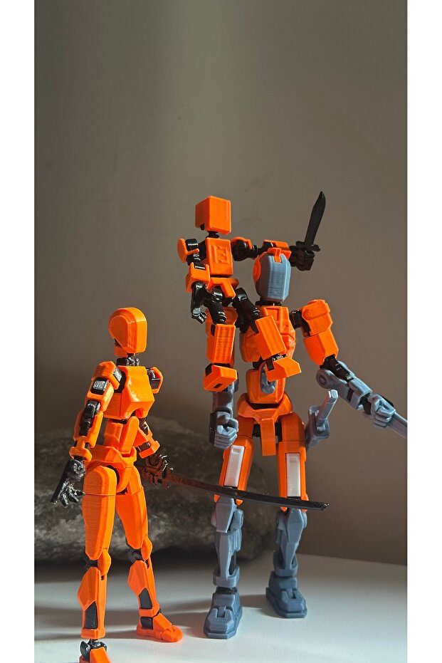 Lucky 13 Titan 13 Mini 13 Aksiyon Figürü Robot Oyuncak Turuncu 3'lü Set - 3