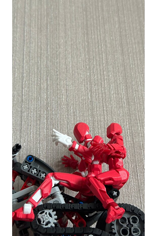 Lucky 13 Aksiyon Figürü Robot Oyuncak 13cm Kırmızı 2'li Set - 3
