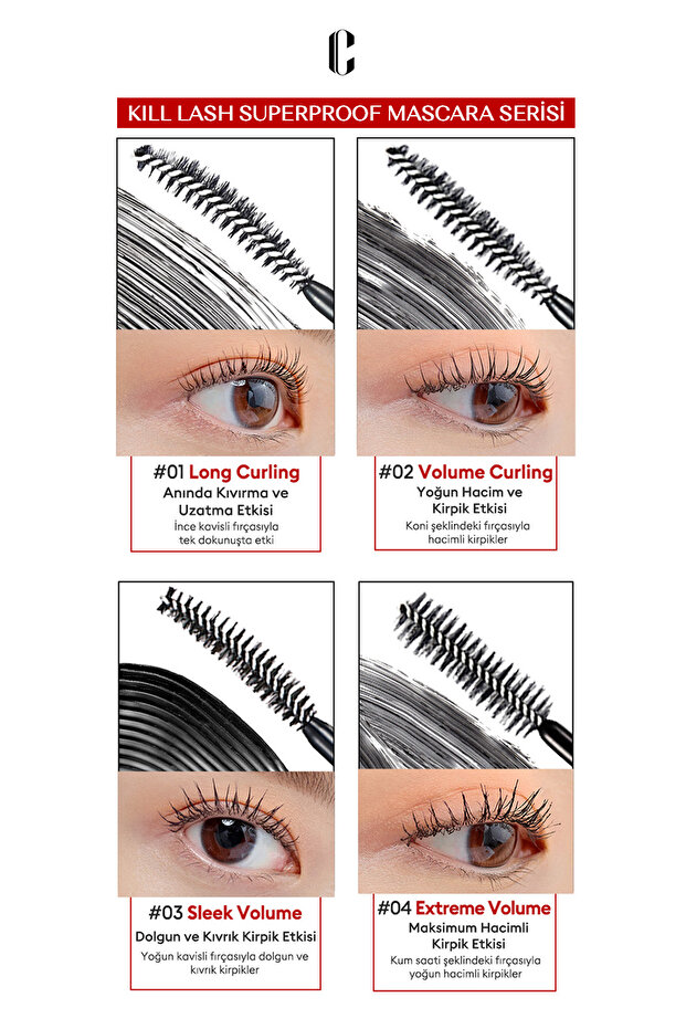 Kalıcı, Kirpikleri Dipten Uca Kıvıran Maskara CLIO Kill Lash Superproof Mascara (010 Sharp Curl) - 5