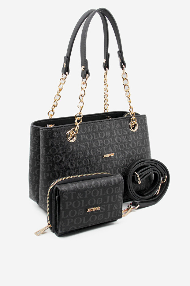 Women's New Season Gray Bag and Wallet Set