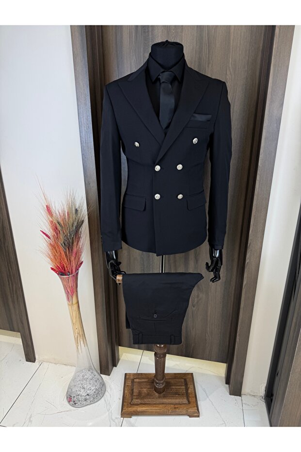 Siyah kruvaze ceket - 1