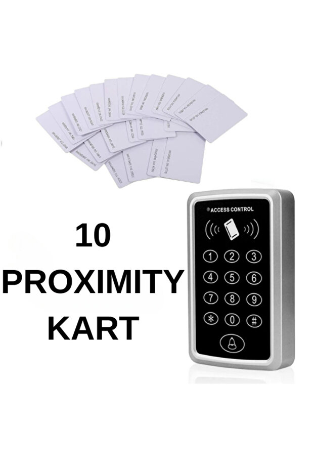 Rfıd Şifreli Kapı Kilidi  Kartlı Geçiş Sistemi- 10 Adet Proximity Kartlı - 1